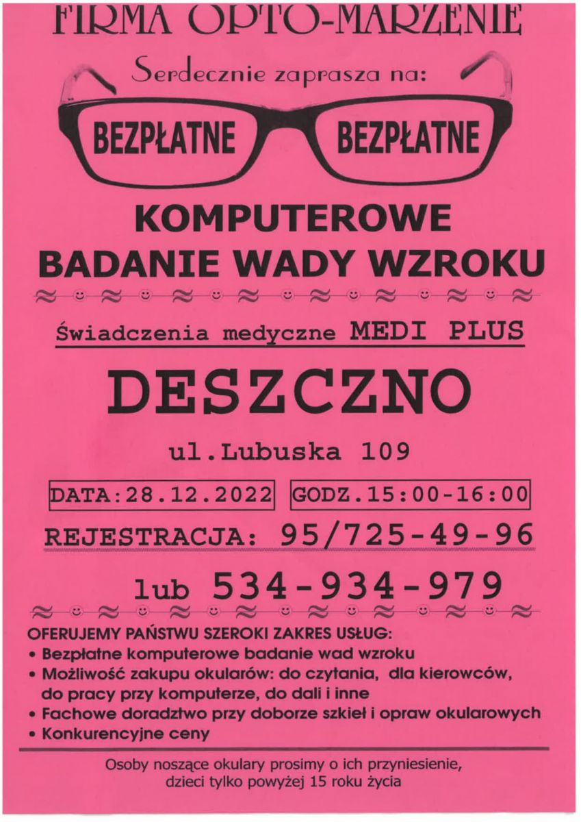 bezpłatne badanie wzroku