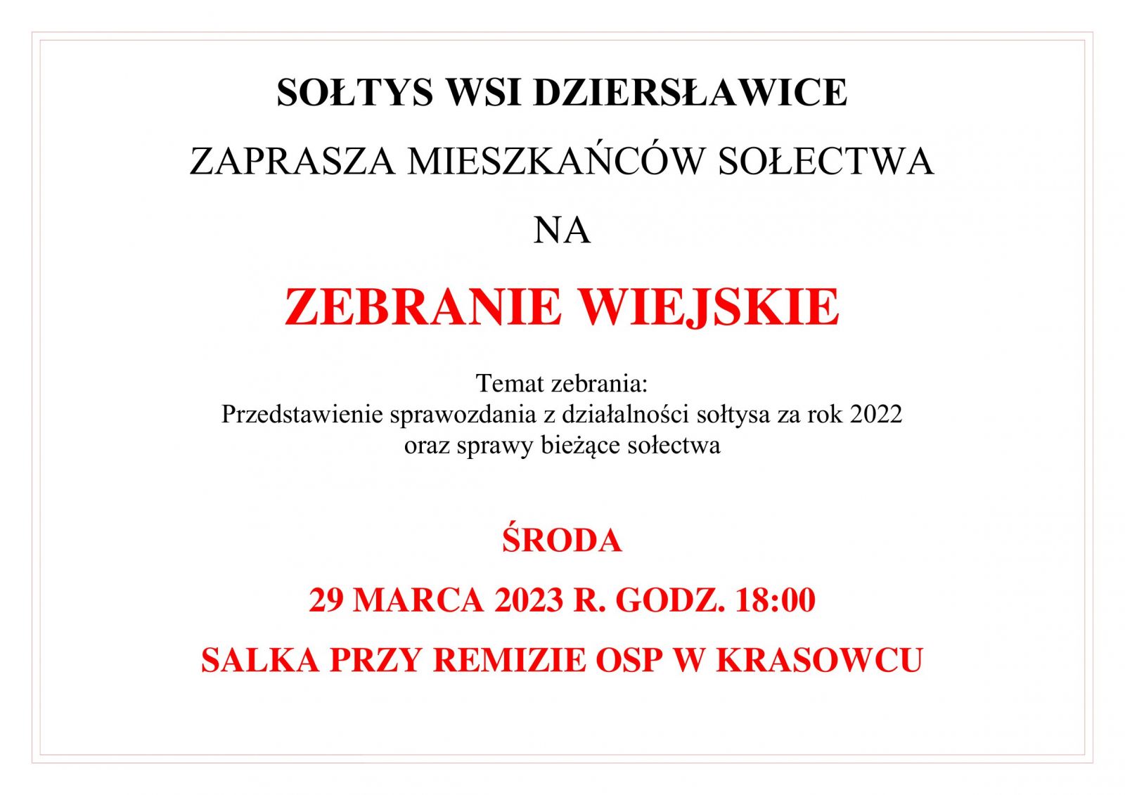 zebranie wiejskie dziersławice