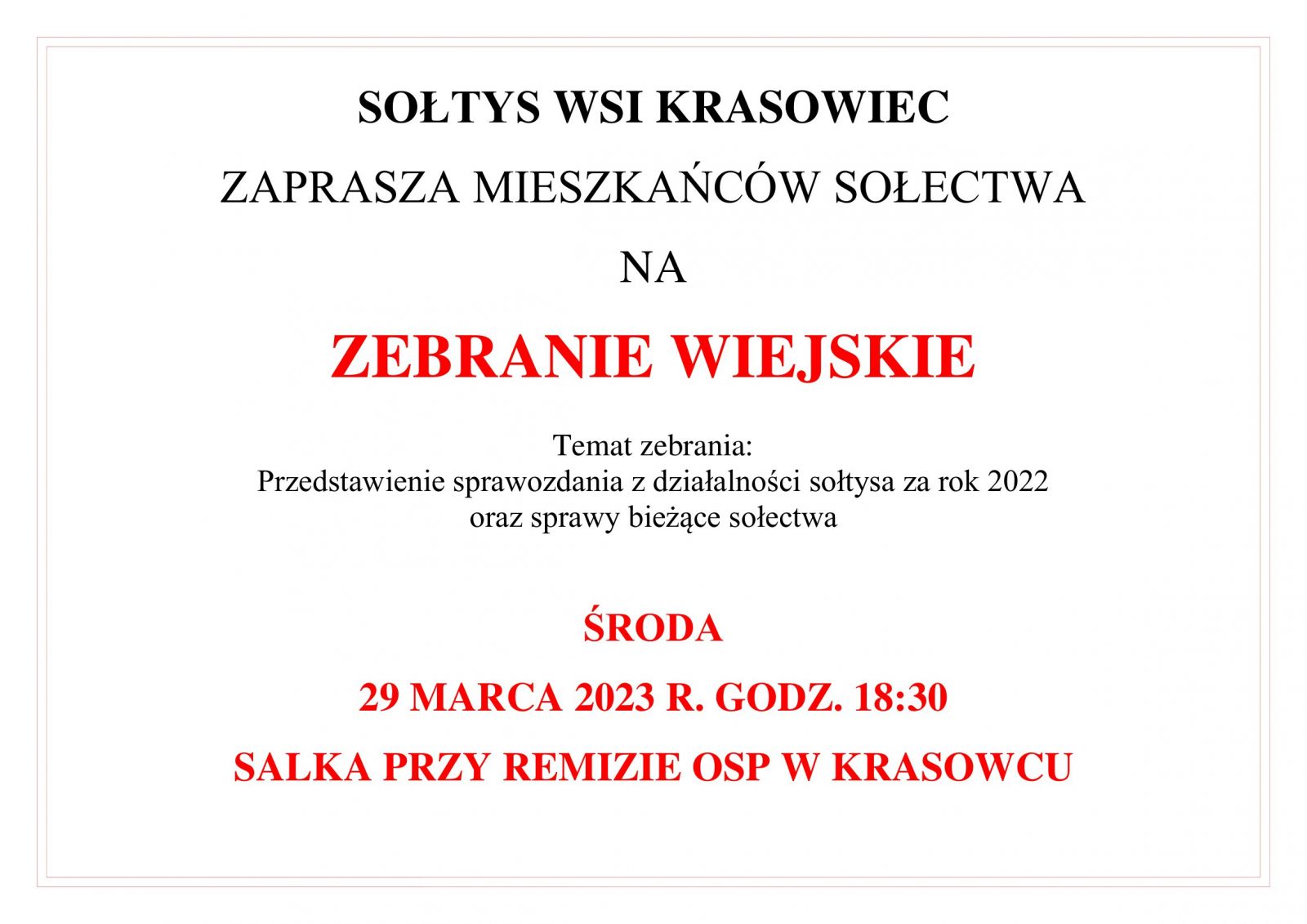 zebranie wiejskie krasowiec