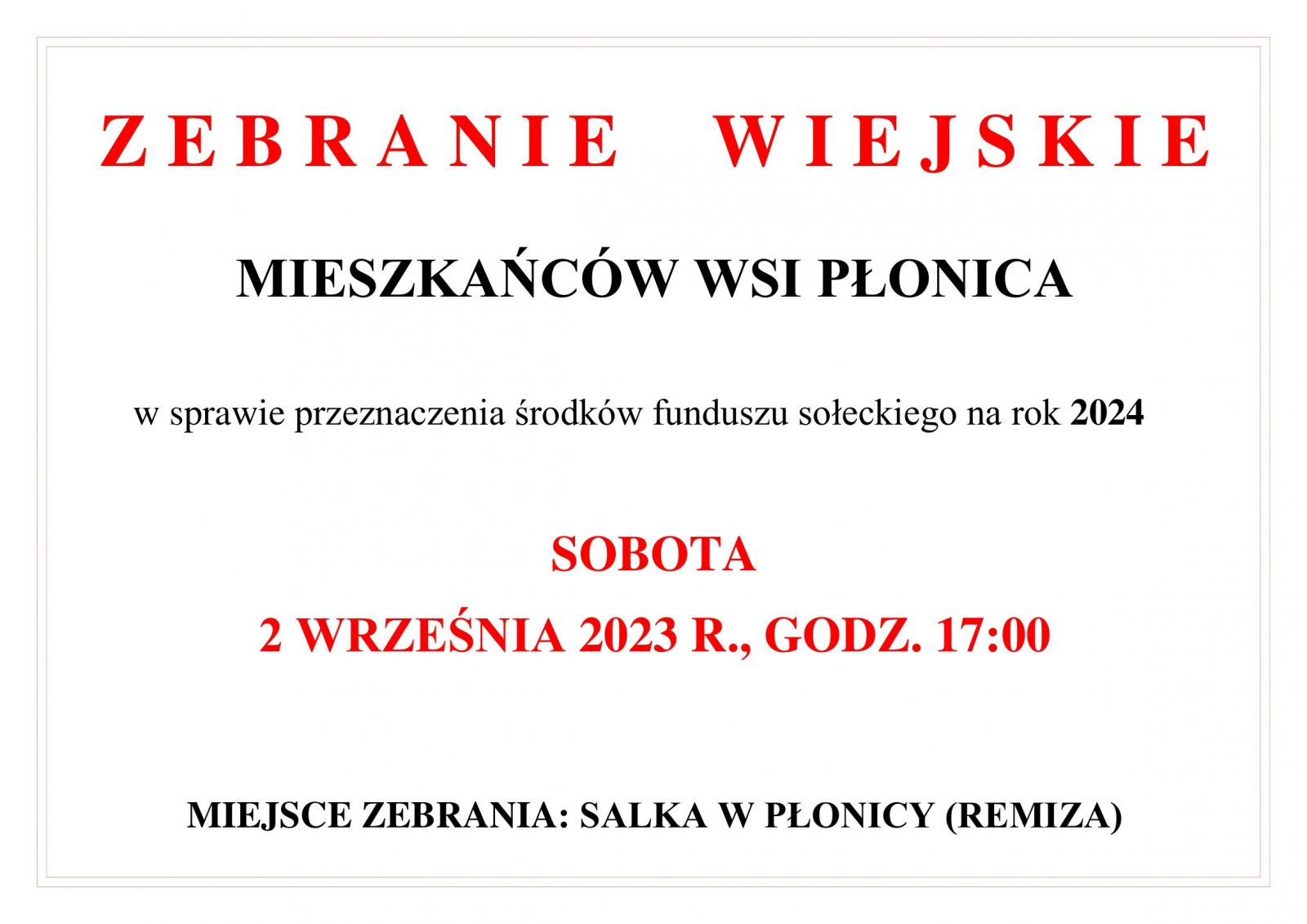 zebranie płonica