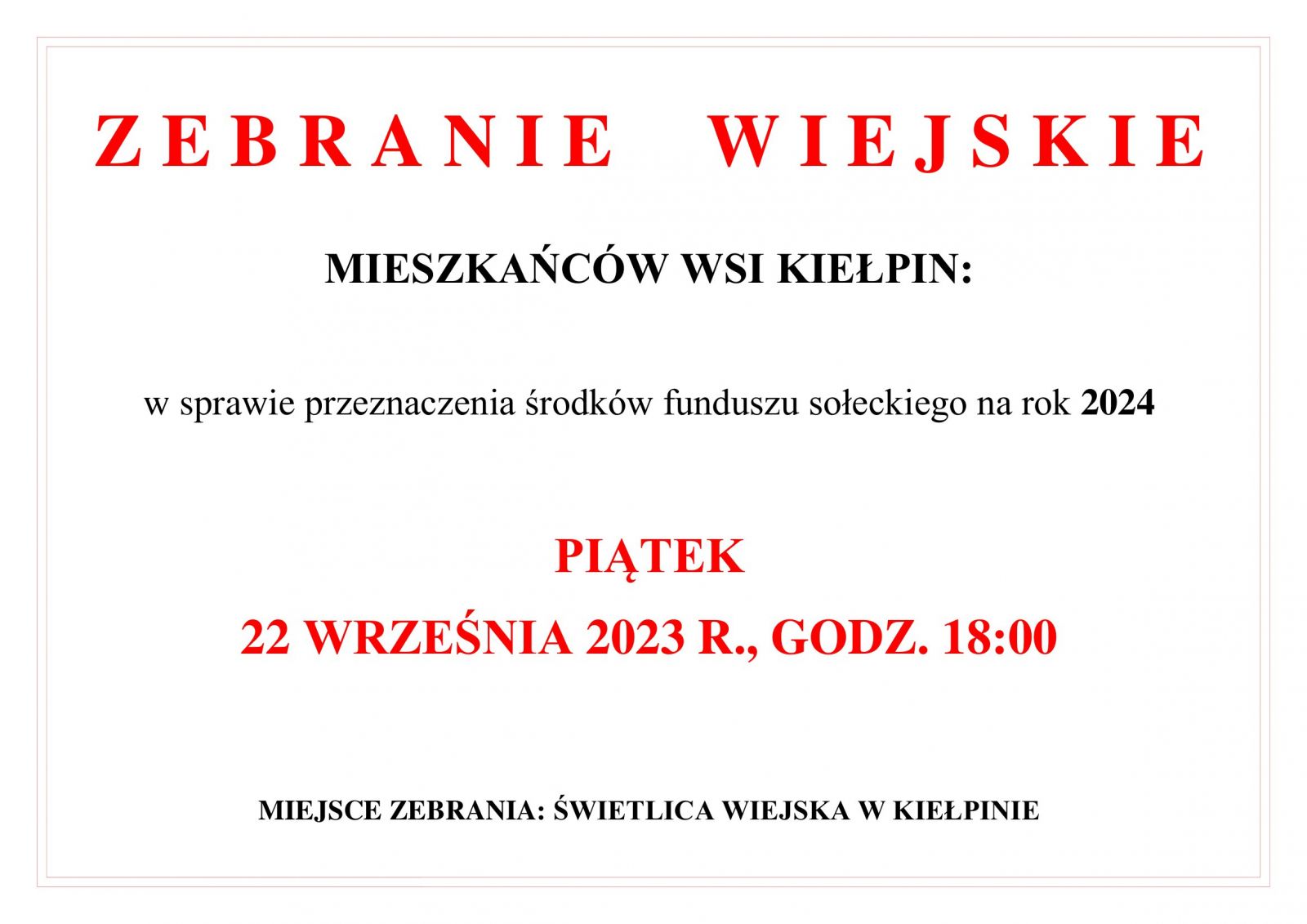 zebranie kiełpin