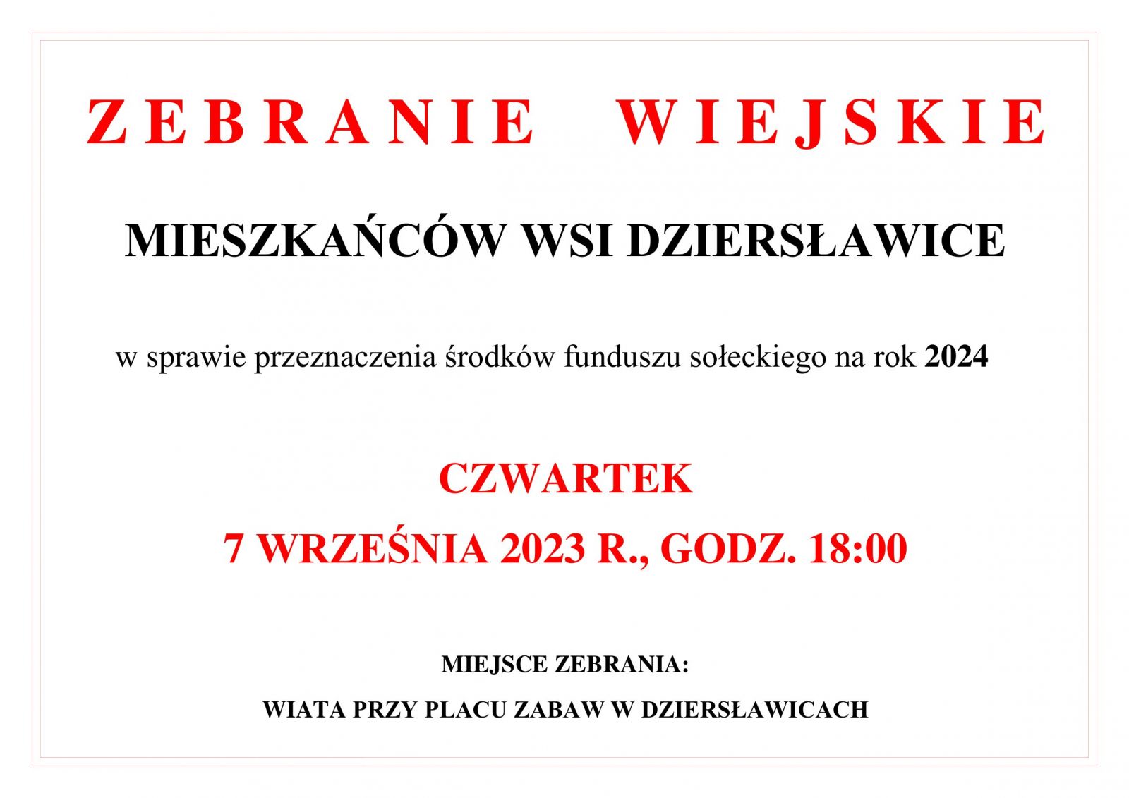 zebranie wiejskie dziersławice