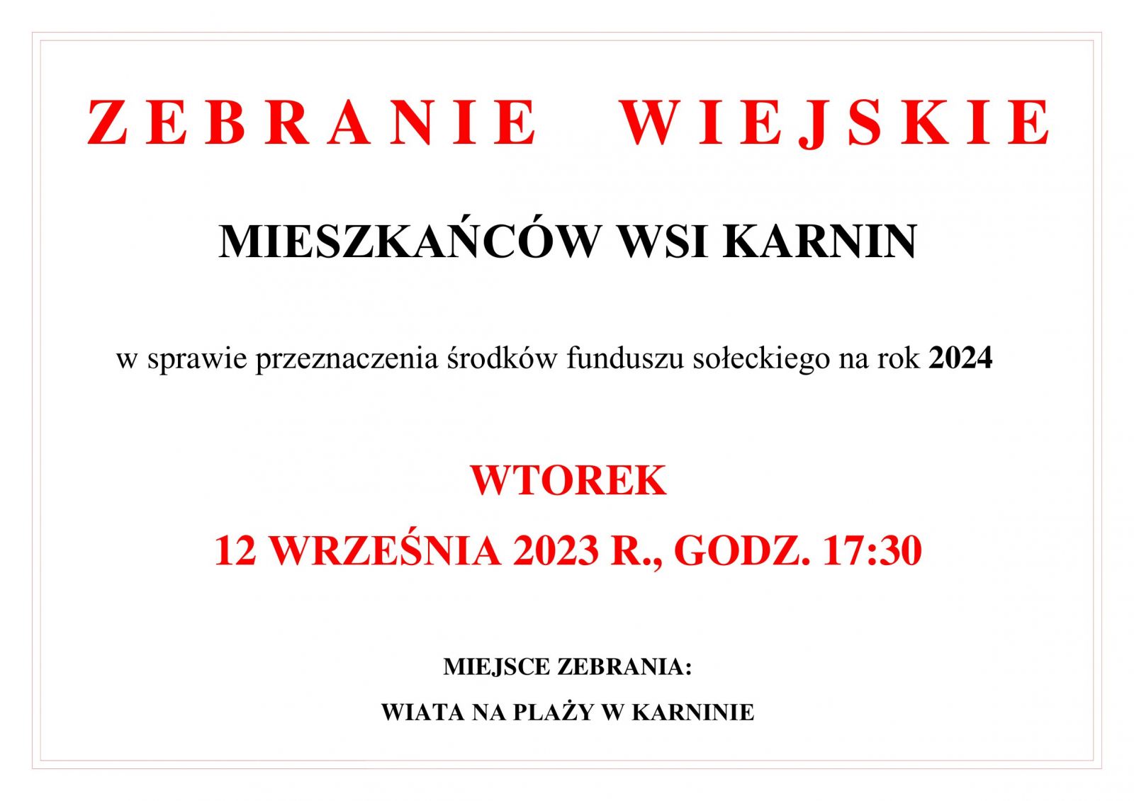 zebranie wiejskie karnin