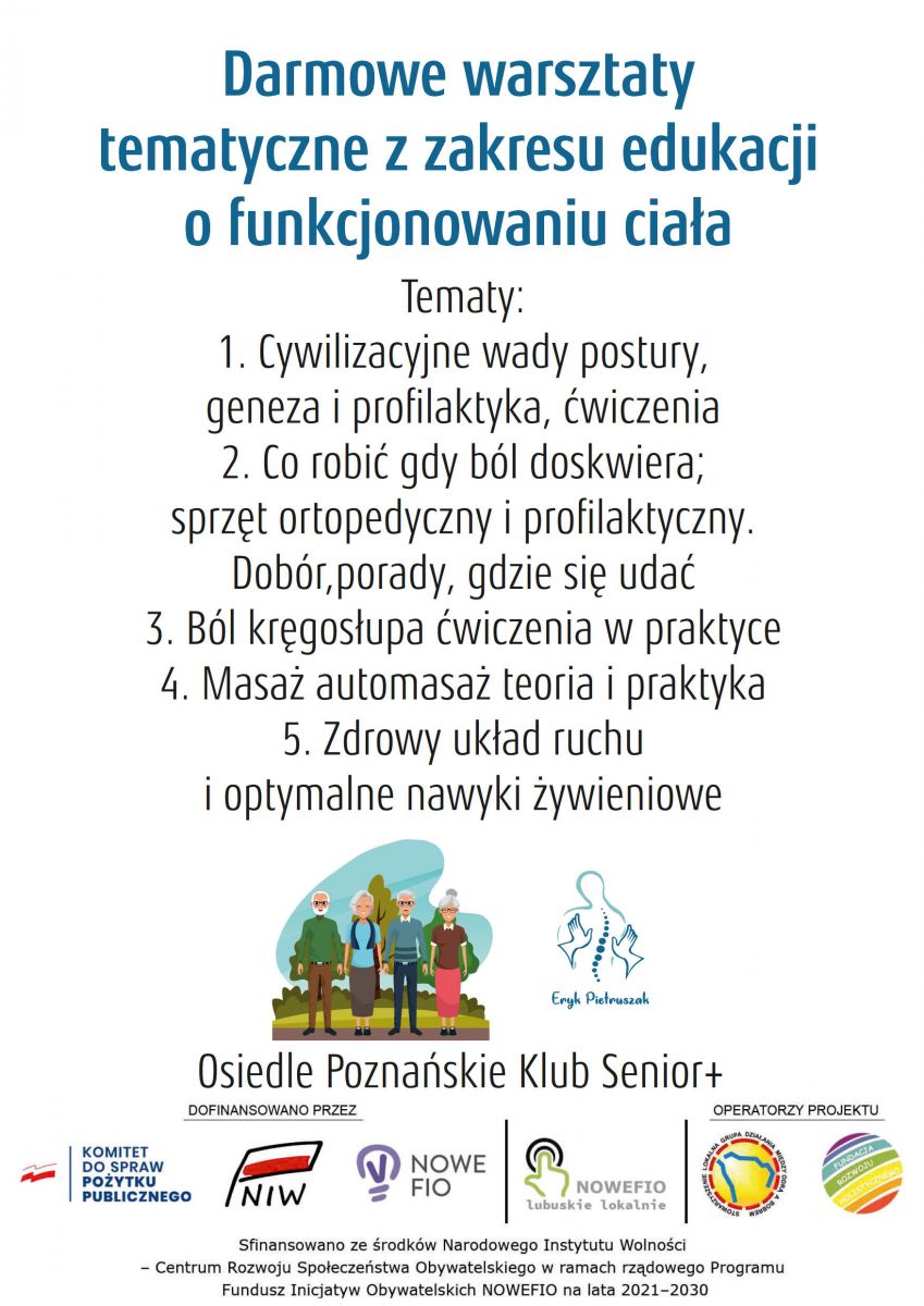 Warsztaty tematyczne - Klub Seniora w Osiedlu Poznańskim zapraszamy