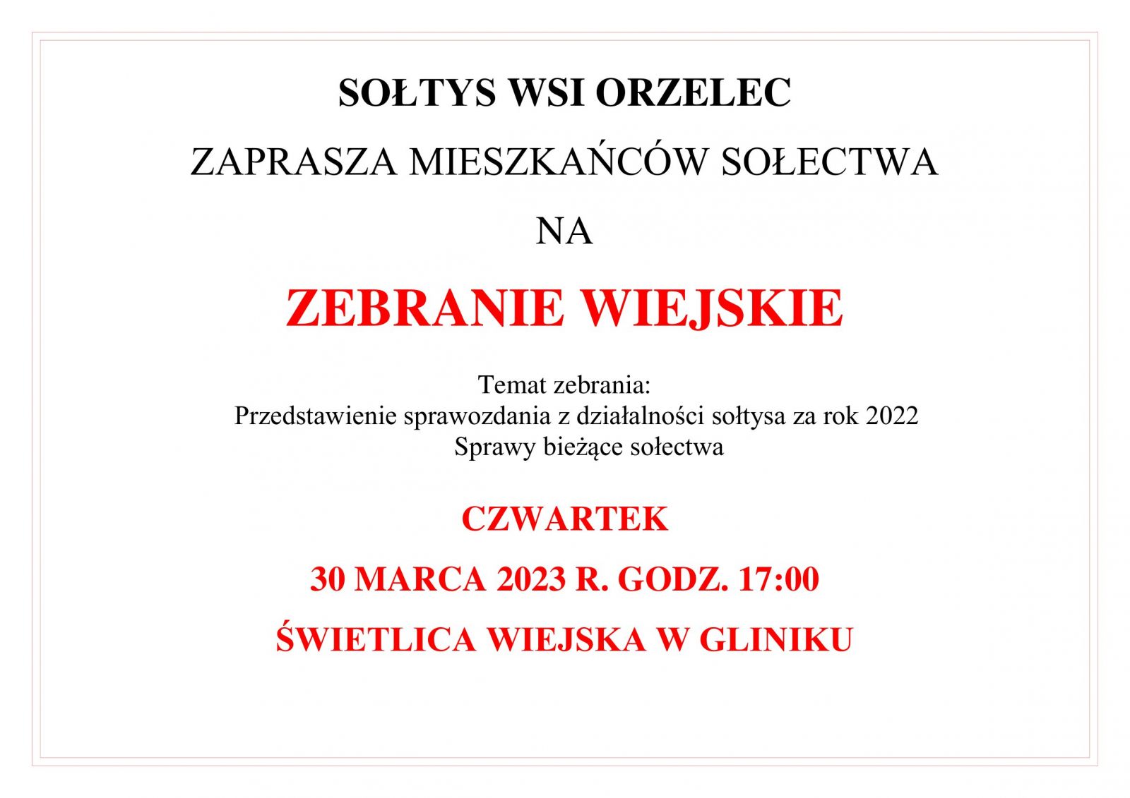 orzelec zebranie