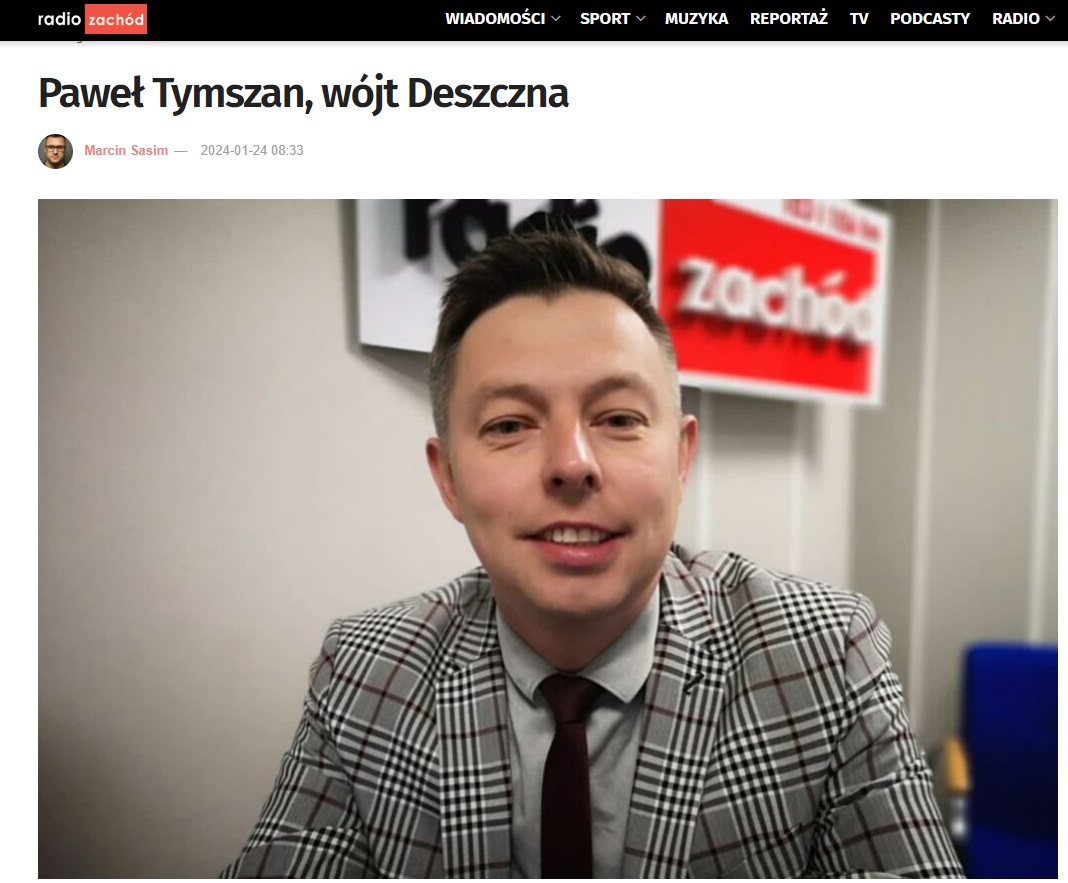 Wójt Paweł Tymszan Radio Zachód