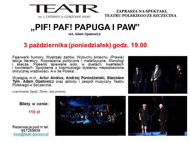 Oferta Teatru Osterwy październik