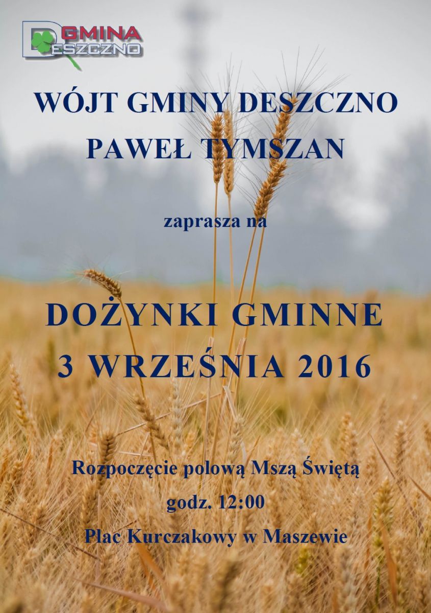 Plakat Dożynki Gminne 2016