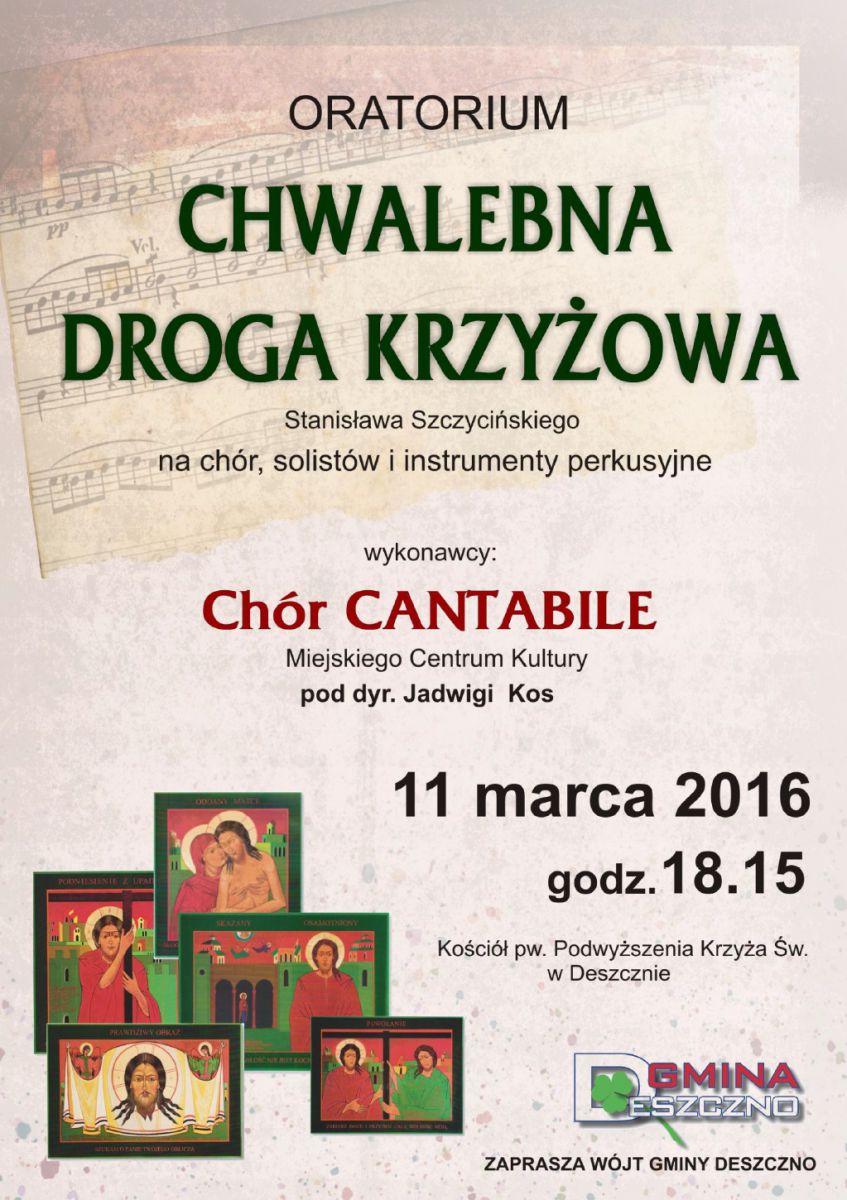 plakat Oratorium - Chwalebna Droga Krzyżowa