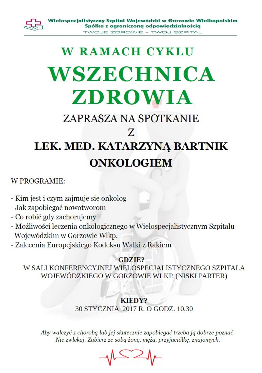 wszechnica zdrowia - zaproszenie na spotkanie z lekarzami 